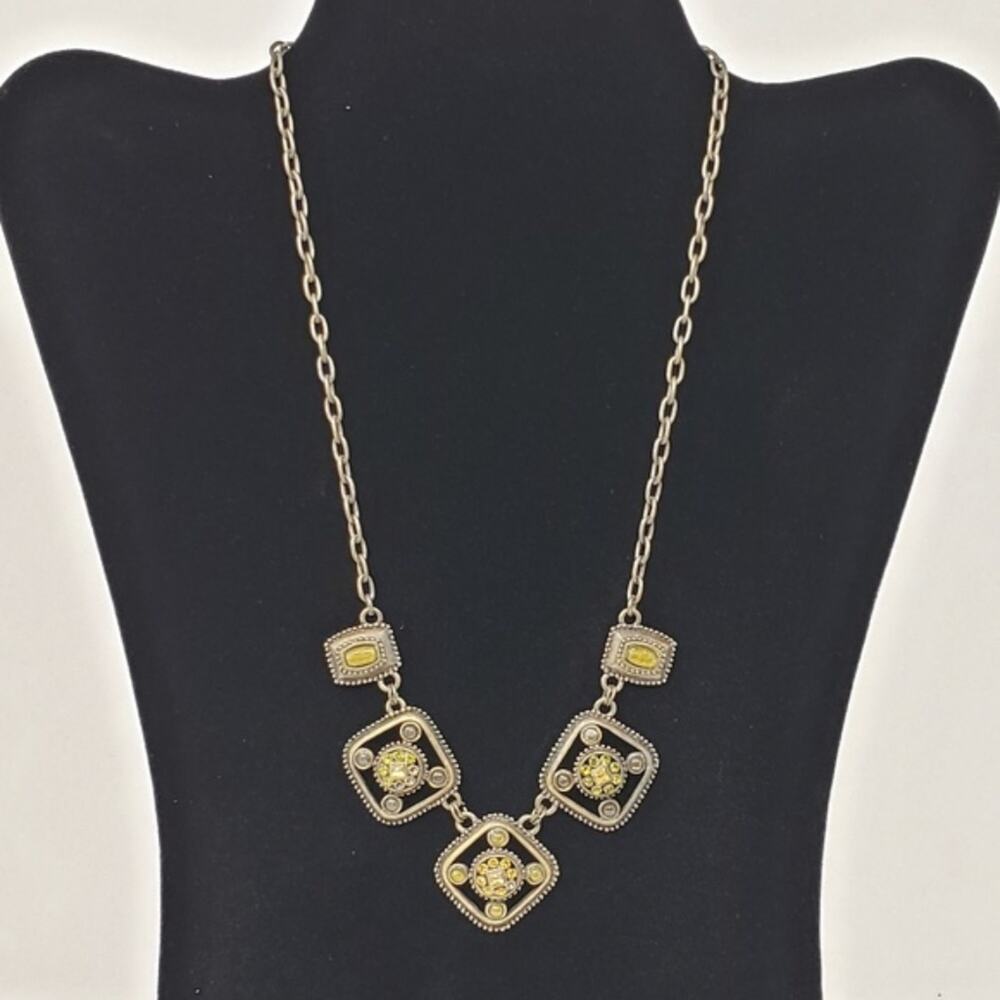 Aged Bronze Colored 5 Graduated Pendant Necklace